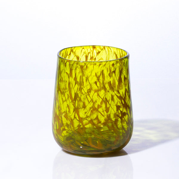 Stemless Wine Glass - Green and Gold