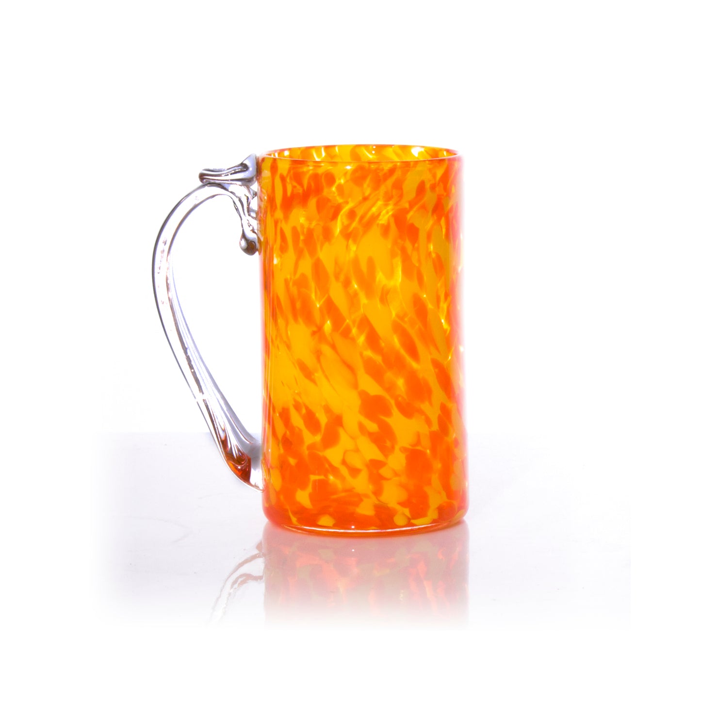 Large Glass Mug - Orange and Yellow